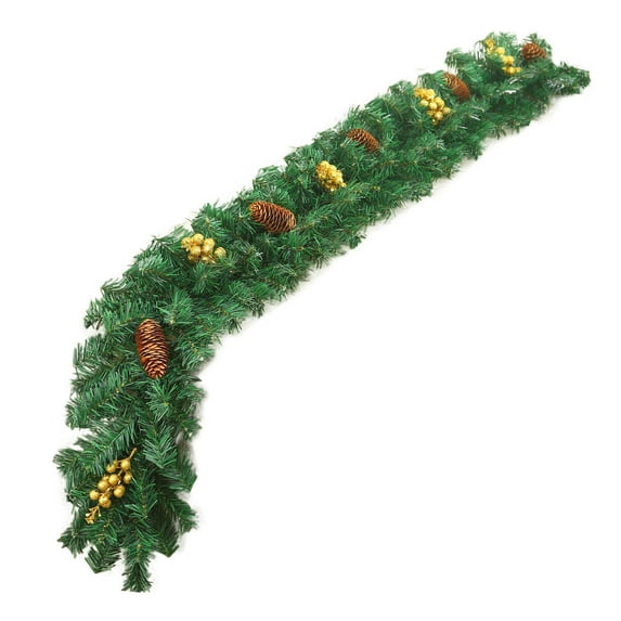 Christmas Rattan Garland 8.8FT Artificial Flower Vine Decorations for Table Fireplace Stairs Railing Indoor Outdoor Xmas Holiday Home Front Porch Door Display Decor,