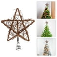 thumbnail image 1 of WRISTBIQUE Natural Wicker Star Tree Topper Rustic Christmas Ornament for Trees 1Pack, 1 of 10