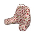 thumbnail image 1 of Christmas Reading Pillow, Cartoon Design Santa Claus Bringing Surprise Boxes Mistletoe Gingerbread Print, Bedrest Cushion with Back Pocket and Washable Cover, 2 Sizes, by Ambesonne, 1 of 3