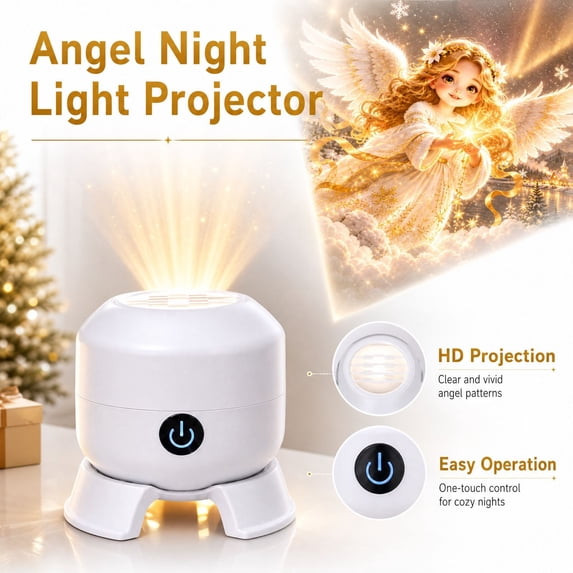 Christmas Rechargeable Rotating Light Angel Design, Touch Switch Lamp ...