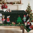 thumbnail image 1 of Christmas Rectangle Tablecloth 60×84 Inch,Washable Polyester Nutcracker Table Cloth,Snowflake, Christmas Tree,Kitchen Decor for Party Dinner,Hunter Green, 1 of 5