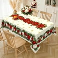 thumbnail image 1 of Christmas Rectangular Tablecloth 60x84 Inch Waterproof Christmas Poinsettia Flower Tablecloth Xmas Washable Table Cloth for Winter Holiday Party Picnic Dinner Home Decor, 1 of 6