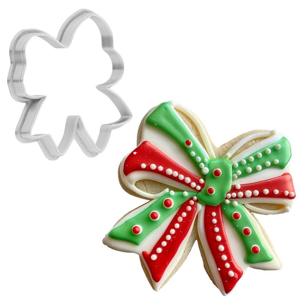Red Ribbon Cutter Christmas Red And Green Ribbon Cookie Cutter 4 Inch Made in USA by ...