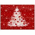 thumbnail image 1 of Christmas Red Area Rug 4x6ft White Xmas Tree Winter Snowflakes Wood Grain Non-Slip Washable Square Rugs Soft Felt Indoor Floor Mat for Bedroom Kitchen Living Room Bathroom, 1 of 8