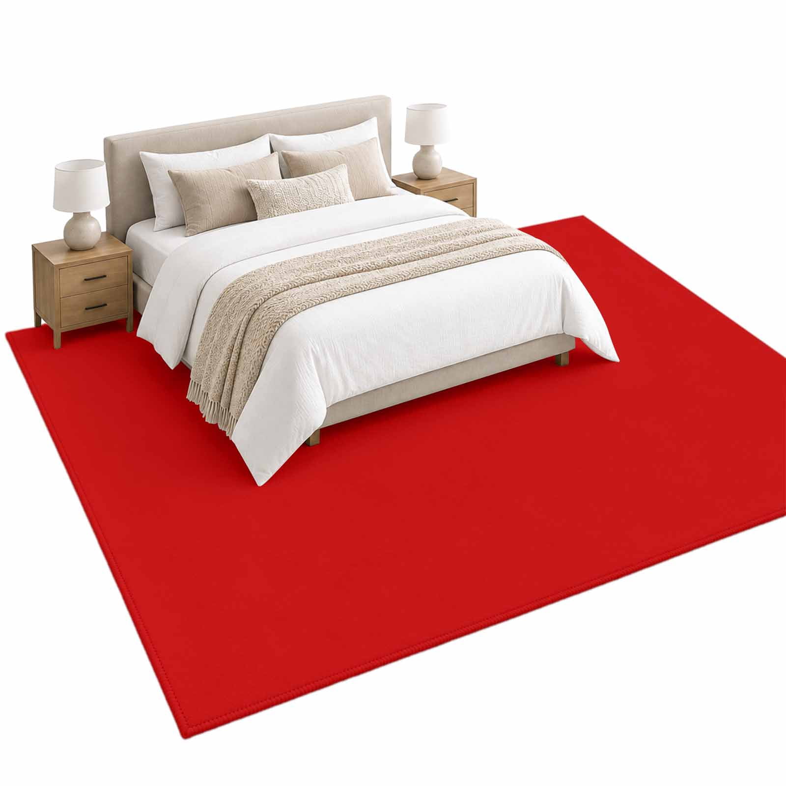 Christmas Red Area Rug 5'x7', Soft Mat Non-Slip Silicone Backing ...