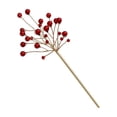 thumbnail image 1 of Christmas Red Artificial Berry Pick, Faux Red Berry Stem with Golden Wire, Berry Sprig for Christmas Wreath, Garland, Vase Floral Arrangement & Holiday DIY Craft Decoration, 1 of 4