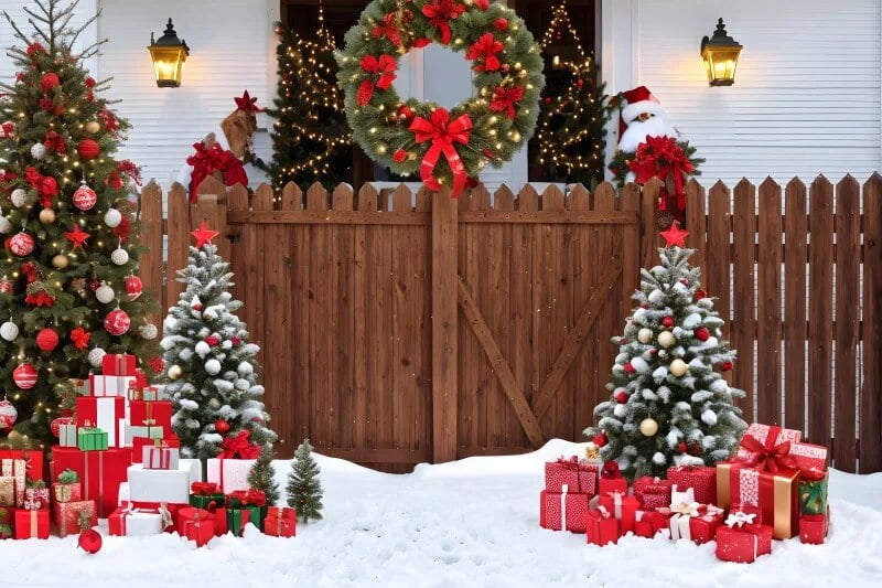 1pc,Festive Christmas Window Backdrop: Photo Booth Prop Decor, Winter Snow Scene Xmas Party Decorations Background, Multi-Purpose, No Electricity Required,Christmas | USA