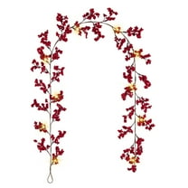 Christmas Garland With Light Artificial Berry Garland for Home Fireplace Christmas Holiday Decor 5.9ft Red