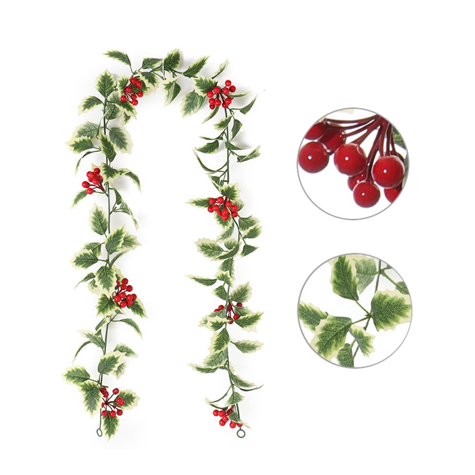 Christmas Red Berry Garland, Flexible Artificial Red Berry Garland