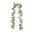 thumbnail image 1 of Christmas Red Berry Garland, Flexible Artificial Red Berry Garland, Poinsettia Christmas Decorations For Indoor Outdoor Home Holiday Hanging Decor, 1 of 3