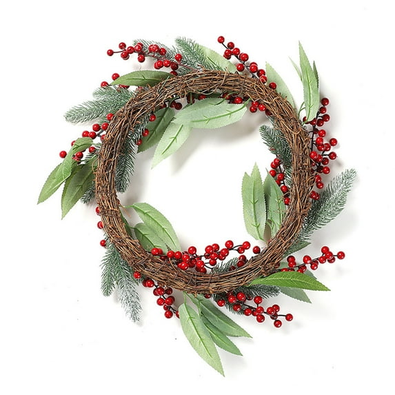 Christmas Red Berry Garland Real Touch Natural Berry Vine Wreath Artificial Winter Berry Decorating Holiday Party New Year Christmas Decoration 20 inch