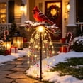 thumbnail image 1 of Christmas Red Bird Solar Stake Light, Red Bird with Hanging Snowflake & Berry LED Lights for Outdoor Yard Pathway Garden Decor & Holiday Gift, 1 of 8