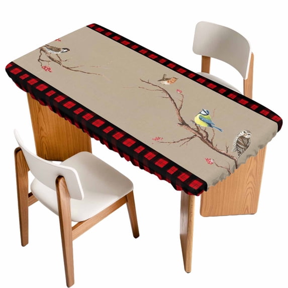 Christmas Red Black Plaid Table Cloths for 5 Foot Rectangle Tables ...