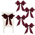 thumbnail image 1 of Christmas Red Bow Chair Covers with Ties Set of 2 or 4 for Banquet Wedding Dining Chair Holiday Party Decoration Easy Slip On(B), 1 of 6
