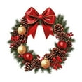 thumbnail image 1 of Christmas Red Bow Pinecone Stickers Arrangement Decoration Wall Stickers, 1 of 5
