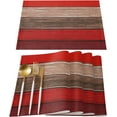 thumbnail image 1 of Christmas Red Brown Placemats Set of 4, Retro Rustic Barn Wood Texture Polyester Stain Resistant Table Mats Washable Placemat Decoration for Kitchen Dining Table Ombre, 1 of 1