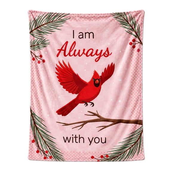 Christmas Red Cardinal Blanket, Soft Cozy Fuzzy Flannel Throw Blanket, Warm Plush Fleece Blanket for Adults, Couch Sofa Bed Bedroom Holiday Home Decor 50x40
