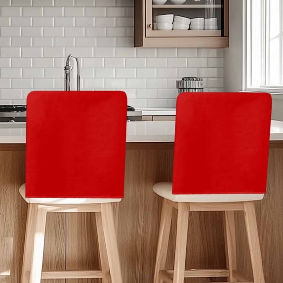 Christmas Red Chair Covers Set of 4 Chair Back Covers Stretch Removable Washable Slipcovers Protector for Dining Room Kitchen Party Decor