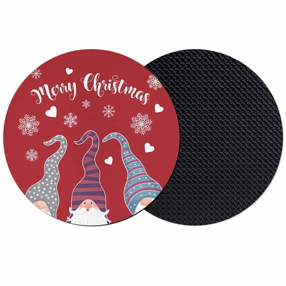 Christmas Red Coasters Set of 2, Absorbent Coasters for Drinks, Cute Gnomes Xmas Winter Snowflakes Coaster for Desk Coffee Table Protection, Home Decor House Warming Gifts 4"