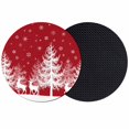 thumbnail image 1 of Christmas Red Coasters Set of 2, Absorbent Coasters for Drinks, White Xmas Tree Elk Winter Snowflake Coaster for Desk Coffee Table Protection, Home Decor House Warming Gifts 4", 1 of 8