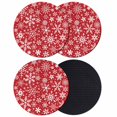thumbnail image 1 of Christmas Red Coasters Set of 4, Absorbent Coasters for Drinks, Winter Snowflakes Xmas New Year Coaster for Desk Coffee Table Protection, Home Decor House Warming Gifts 4", 1 of 8
