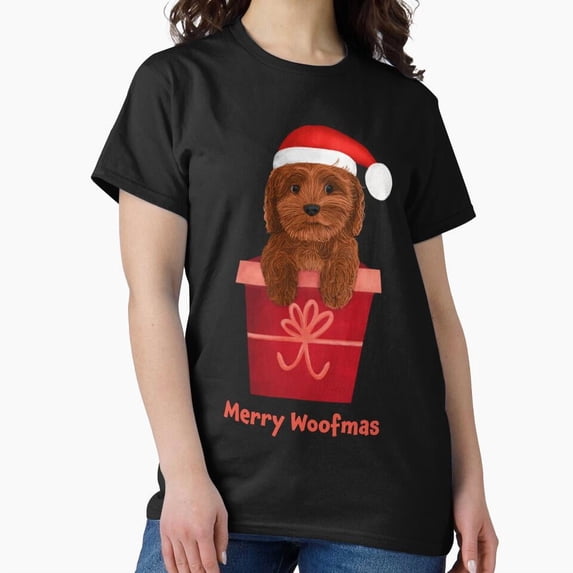 Christmas Red Cockapoo Cavapoo Cavoodle Doodle With A Funny Dog And G21646 Unisex T-Shirt, Up to Size 5XL