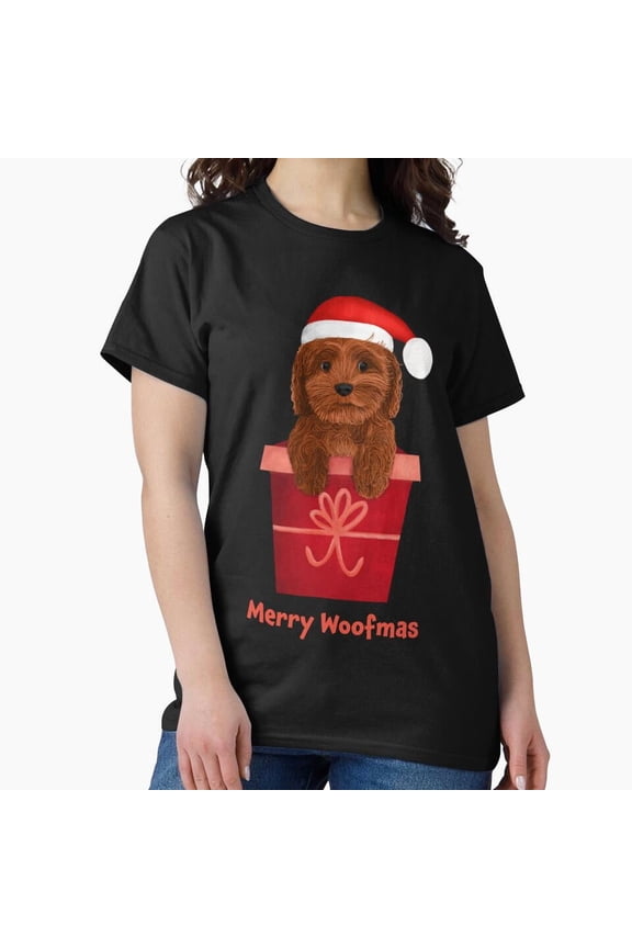 Christmas Red Cockapoo Cavapoo Cavoodle Doodle With A Funny Dog And G21646 Unisex T-Shirt, Up to Size 5XL