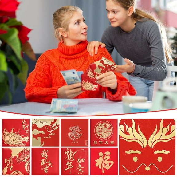 Christmas Red Envelope and Card Set, Holiday Gift Storage Box, for Christmas Parties and Holiday Gifting, 10 Cards Included, Blue, by FAJHHA