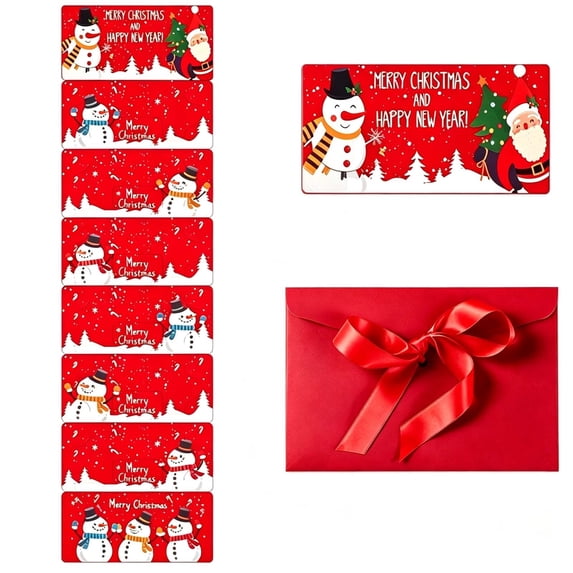 Christmas Red Envelopes with 6 Cash Slots,Holiday Money Card Holder with Gift Box for Santa Exchange Teacher Kids Gift