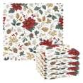 thumbnail image 1 of Christmas Red Flower Pattern Dish Towels 6 Pack Kitchen Cleaning Dish Cloths Absorbent Reuseable Cleaning Cloths 11'' x 11'', 1 of 9