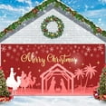 thumbnail image 1 of Christmas Red Garage Door Decorations Background Snowflake Backdrop Decorations - Jesus Christmas Printed Hanging Garage Door Backdrops Indoor Outdoor House Decor Party Supplies 16X7FT, 1 of 5