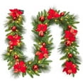 thumbnail image 1 of Christmas Red Garland 9Ft Christmas Garland Ornaments, Doorway Garland Christmas Decorations for Fireplace Xmas Tree Table, 1 of 7
