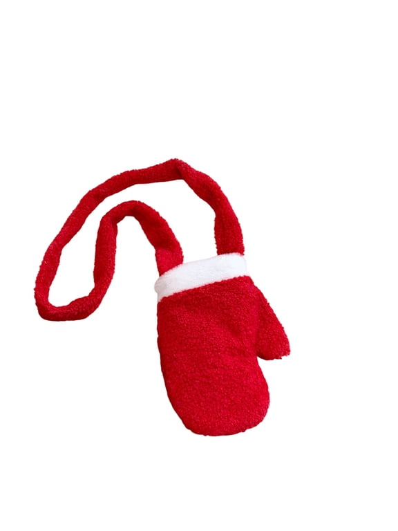 Christmas Red Glove-shaped Plushes Crossbody Bag