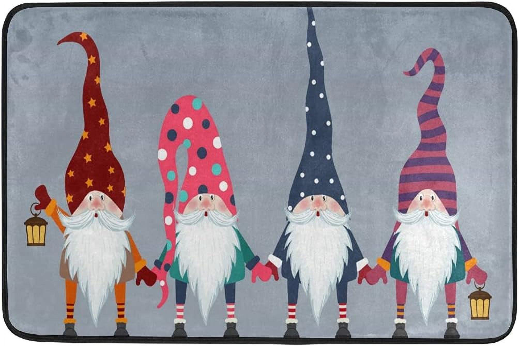 Christmas Red Gold and White Snowflakes Bath Mat Non Slip Super