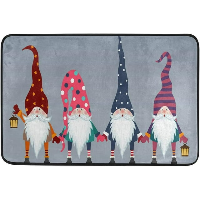 Christmas Red Gold and White Snowflakes Bath Mat Non Slip Super