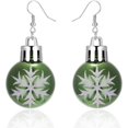 thumbnail image 1 of Christmas Red Green Bulb Ornament Drop Dangle Earrings Acrylic Snowflake Flower Lucky Star Round Ball Huggie Hook Hoops Earring Fashion Xmas Festive Jewelry Gifts for Women Daughter, 1 of 7
