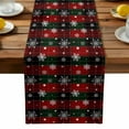 thumbnail image 1 of Christmas Red Green Classic Buffalo Plaid Snowflake Pattern Table Runner, Kitchen Table Runners Dress Scarves for Table Decorations Party/Restaurant/Indoor Outdoor Use, 13x36in, 1 of 9