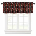 thumbnail image 1 of Christmas Red Green Classic Buffalo Plaid Snowflake Pattern Valances for Windows Rod Pocket Curtain Valance Window Treatment Short Curtains for Kitchen Living Room, 42"x12", 1 of 5