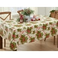 thumbnail image 1 of Christmas Red Holly Traditions Floral Print 60 x 84 inch Rectangle Vinyl Flannel Back Dining Tablecloth, 1 of 10