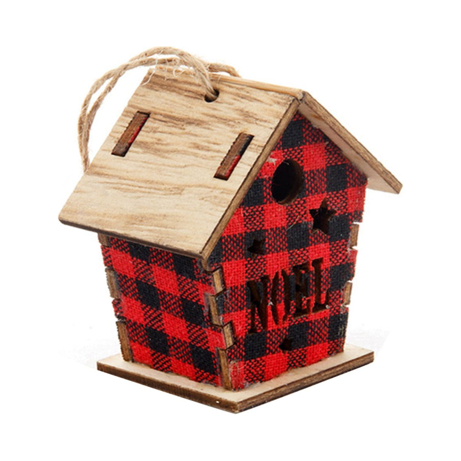 Christmas Red House Wooden House Pendant Decoration Christmas Tree