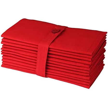 Christmas Red Napkins -12 Pack 100% Cotton Dinner Napkins - All Year Xmas Fall Thanksgiving Celebration Party Gift Holiday Table Napkin - Soft Washable Reusable Cloth Napkin -18x18