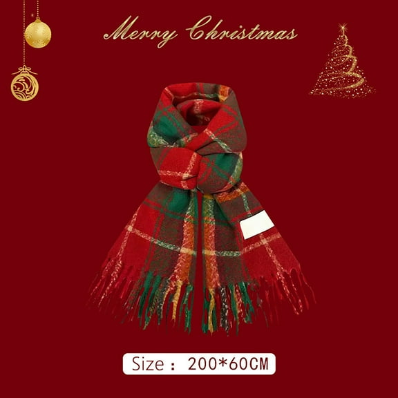 Christmas Red Neck Scarf for Women Winter Scarfwomen's Christmas Super Soft Outdoor Fashion Casual Versatile Atmosphere Warm Winter Scarf