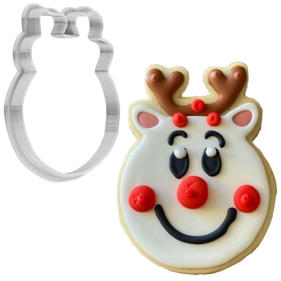 Christmas Red Nose Rudolph Cookie Cutter 4 Inch Made in USA by WONDERTORY