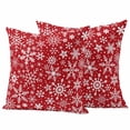 thumbnail image 1 of Christmas Red Outdoor Waterproof Pillow Covers, Winter Snowflakes Xmas New Year Decorative Square Throw Pillowcase Sofa Cushion Sham for Patio/Couch/Chair, 24"x24" 2 Pack, 1 of 8