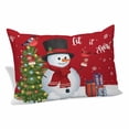 thumbnail image 1 of Christmas Red Pillow Covers, Linen Long Throw Pillow Case, Xmas Snowman Pine Tree Cardinal Bird Snowflake Holiday Pillow Protector Decorative Cushion Cover for Living Room/Bedroom 20" x 36", 1 of 8