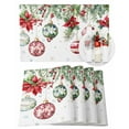 thumbnail image 1 of Christmas Red Placemats Set of 1 Green Balls Poinsettia Flowers Berry Snowflake Heat Insulation Washable Place Mats, Rustic Non-Slip Table Mats for Dining Table Party Kitchen Decor,13x19 Inch, 1 of 4