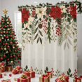 thumbnail image 1 of Christmas Red Poinsettia Shower Curtains for Bathroom, Winter Xmas Flowers Pines Cone Waterproof Fabric Shower Curtain, Decorative Bathroom Curtain for Bathtub, 36"x72", No Hooks Included, 1 of 9
