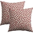 thumbnail image 1 of Christmas Red Polka Dot Pillow Covers 18x18 Set of 2 Boho Style Decorative Throw Pillow Cases Outdoor Farmhouse Holiday Decoration for Sofa Couch Bed, 1 of 6