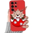 thumbnail image 1 of Christmas Red Print Phone Case for Samsung Galaxy A52 5G 6.5", with Aesthetics Pattern Design Soft TPU Silicone Xmas Cases, Shockproof Bumper Protector Camera Girls Women Cover, Deer A, 1 of 5