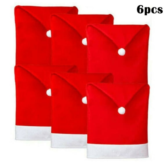 Christmas Red Santa Hat Dining Chair Covers Decorations For Home Restaurants Merry Party Dinner Holiday Ornaments Supplies